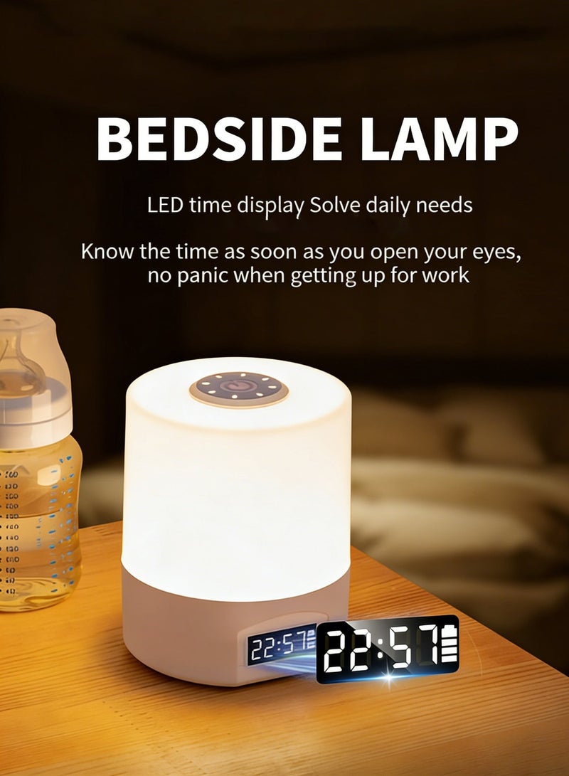 infino مصباح ليلي للأطفال مع جهاز تحكم عن بعد لغرفة الأطفال، مصباح LED قابل لتعديل شدة الإضاءة بجانب السرير - 3 درجات حرارة لونية، مؤقت، شاشة عرض الساعة، حماية للعين من الوميض أثناء الرضاعة الطبيعية والنوم والقراءة - قابل لإعادة الشحن مع تحكم باللمس - Image 3