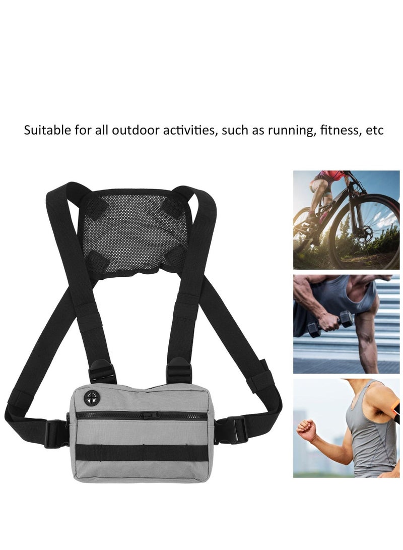 NIBEMINENT Front Bag for Men Chest, Water Resistant Running Chest Pack with Adjustable Shoulder Strap and Headphone Port Sports Utility Perfect For Workouts, Cycling & Hiking - Image 4