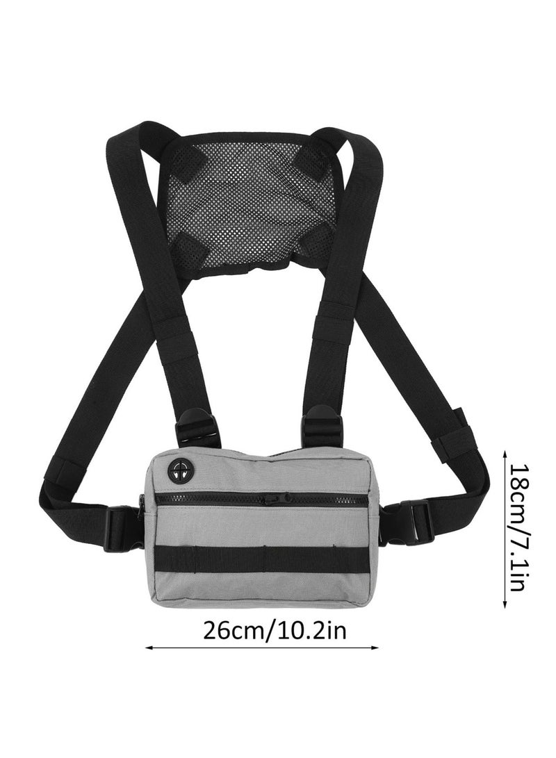 NIBEMINENT Front Bag for Men Chest, Water Resistant Running Chest Pack with Adjustable Shoulder Strap and Headphone Port Sports Utility Perfect For Workouts, Cycling & Hiking - Image 5