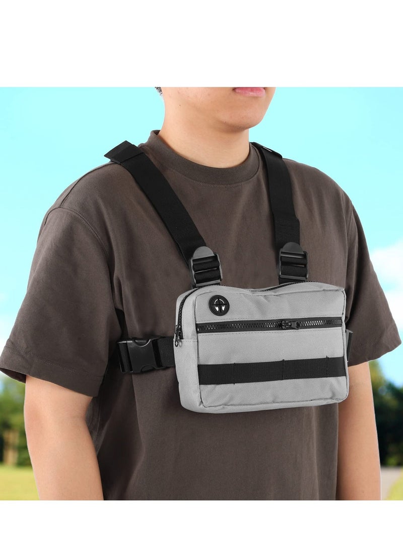 NIBEMINENT Front Bag for Men Chest, Water Resistant Running Chest Pack with Adjustable Shoulder Strap and Headphone Port Sports Utility Perfect For Workouts, Cycling & Hiking - Image 2