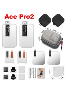 Generic Shadow Stone Insta360 ACE Pro2 Lens Silicone Lens Cover AcePro2 Storage Bag Tempered Film Accessories-Color:Ace Pro 0.1kg Set+lens Cover*2+grey Storage Bag  - Image 1