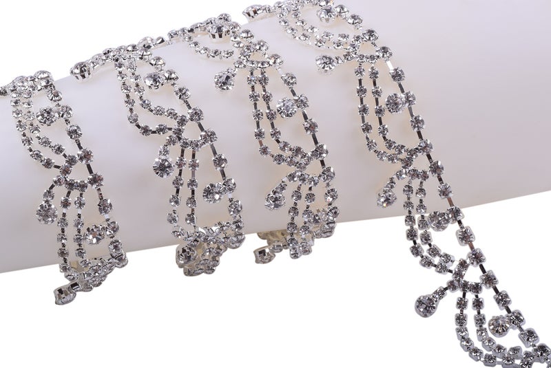 KAOYOO 1 Yard Crystal Rhinestone Chain Trim Sewing Trim for Wedding DecorationSewing CraftDIY Accessories
