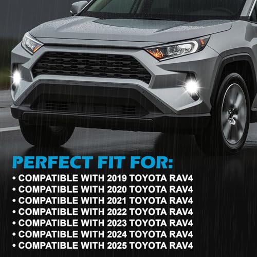 SINYATO INDUST Fog Lights Compatible with 2019 2020 2021 2022 2023 2024 2025 Toyota RAV4 Fog Lamps Replacement 1 Pair Clear Lens with Switch and Wiring Kit(Not fit ADVENTURE) - Image 5