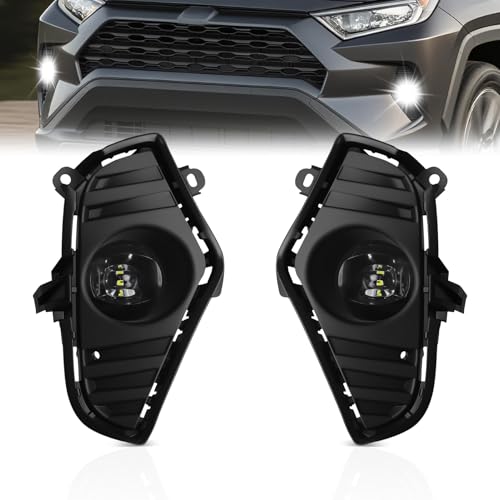 SINYATO INDUST Fog Lights Compatible with 2019 2020 2021 2022 2023 2024 2025 Toyota RAV4 Fog Lamps Replacement 1 Pair Clear Lens with Switch and Wiring Kit(Not fit ADVENTURE) - Image 1