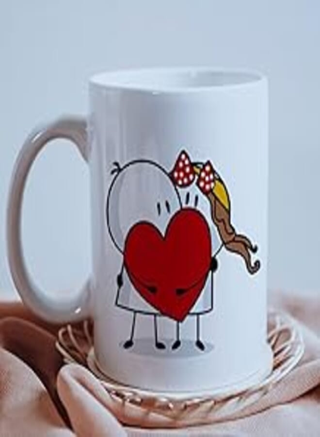 The Earth Store 'Red Heart' Cuddle Series Ceramic Coffee Mug for Loved Ones, Couples Wife Husband Ideal Gift for Birthday Friendship Day Valentines Day Anniversary Mugs