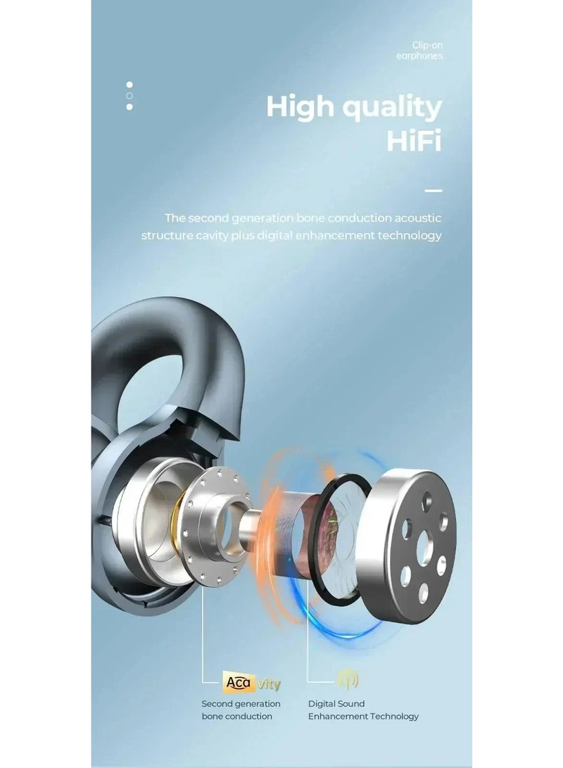 Wireless Bone Conduction Type-C Charging Headphones Bluetooth Earphones Waterproof Sports Earbuds Earring Ear Hook With Mic Headset  - Image 5