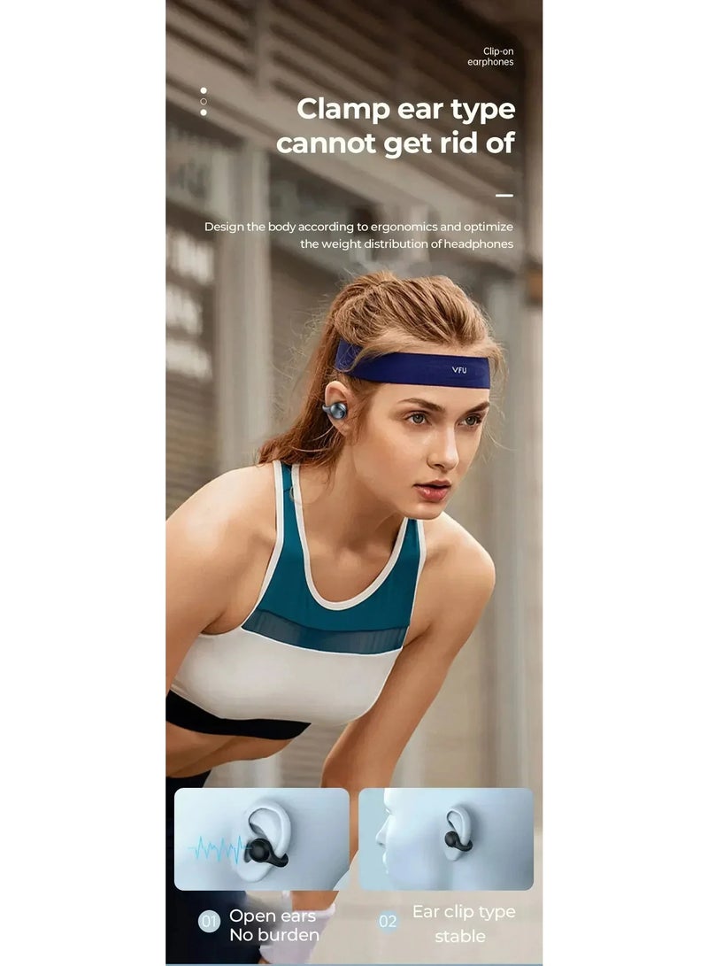 Wireless Bone Conduction Type-C Charging Headphones Bluetooth Earphones Waterproof Sports Earbuds Earring Ear Hook With Mic Headset  - Image 3