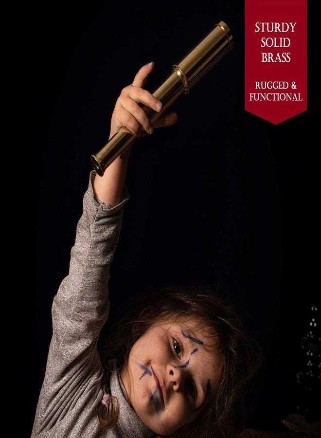 ميثروجان تلسكوب نحاسي من Mythrojan، مقاس 9 بوصات، منظار قراصنة مع صندوق خشبي، هدية بحرية، تلسكوب أحادي العين مزخرف ببصريات زجاجية للمسافرين والمغامرات - Image 4