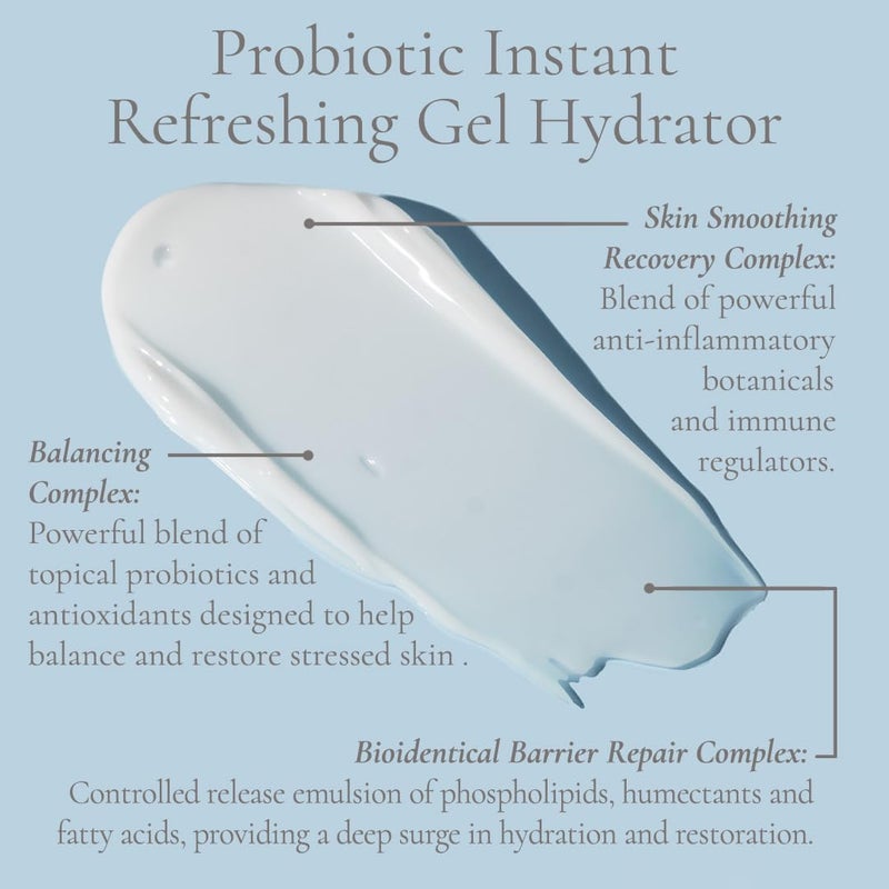 Glowbiotics Probiotic Instant Refreshing Gel Hydrator: Lightweight Moisturizer for Oily Skin, Restores Barrier & Calms Irritation with Vitamin C & Aloe Vera - Image 3