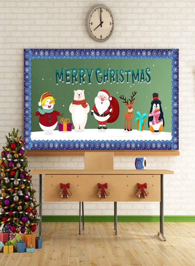 Lucleag 49.2 Ft Winter Snowflakes Bulletin Board Border, Self-Adhesive Snowflake Bulletin Board Border Trim for Christmas Winter School Classroom Bulletin Boards Decorations - Image 3