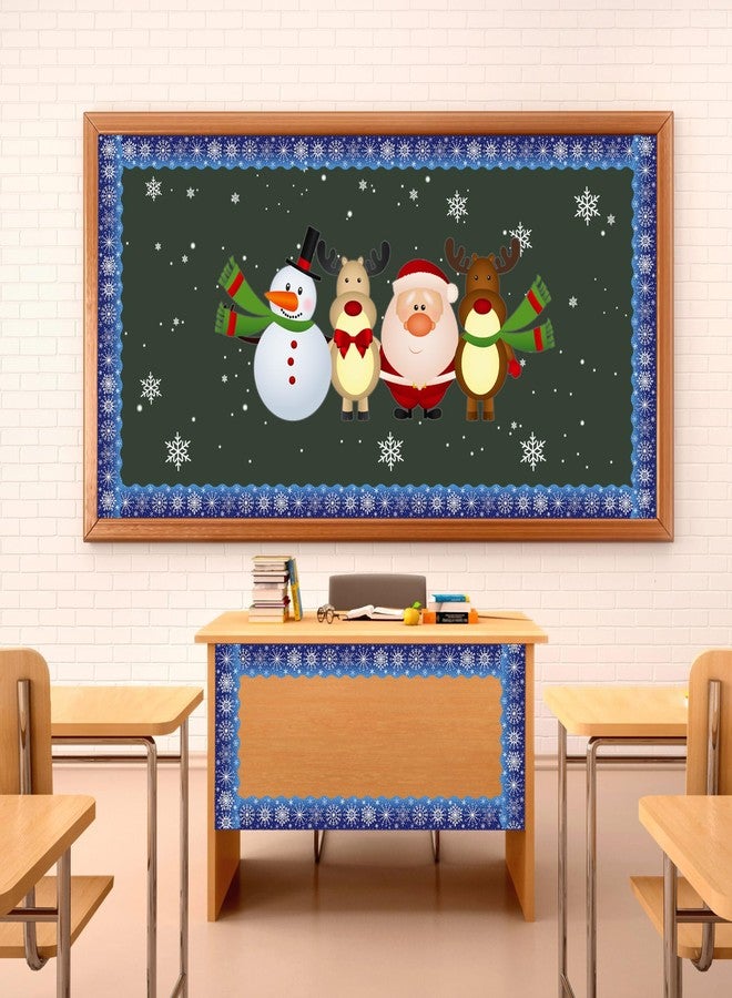 Lucleag 49.2 Ft Winter Snowflakes Bulletin Board Border, Self-Adhesive Snowflake Bulletin Board Border Trim for Christmas Winter School Classroom Bulletin Boards Decorations - Image 2