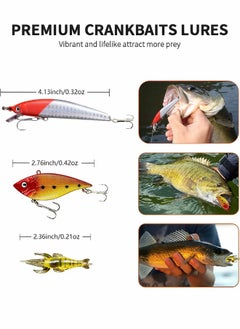 GROIC 73Pcs Fishing Lures Kit Set, Baits Tackle Kit Including Crankbaits, Topwater Lures, Spinnerbaits, Worms, Hooks, Lures, Soft Plastic Worms, Tackle Box and More Lures  - Image 3