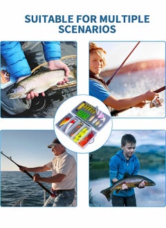 GROIC 73Pcs Fishing Lures Kit Set, Baits Tackle Kit Including Crankbaits, Topwater Lures, Spinnerbaits, Worms, Hooks, Lures, Soft Plastic Worms, Tackle Box and More Lures  - Image 5