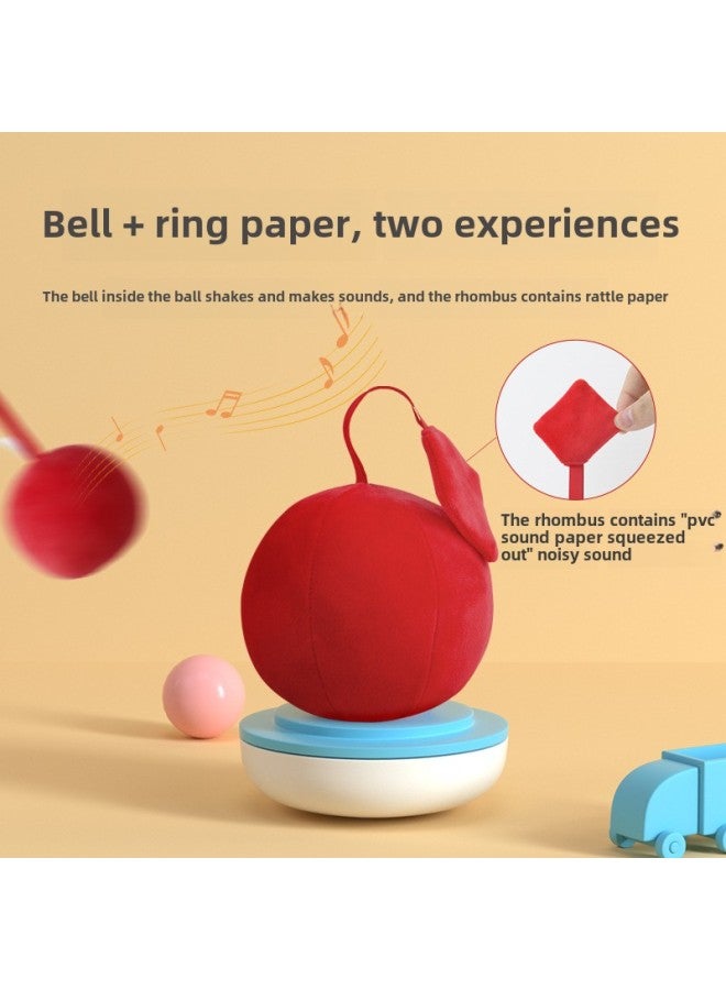 Export Baby Chasing Red Ball Practice Baby Grasping Can Bite Black And White Ball Chasing Training Toys-Color:Chasing Red Plush Ball (contains Bell + Ringing Paper) - Image 2