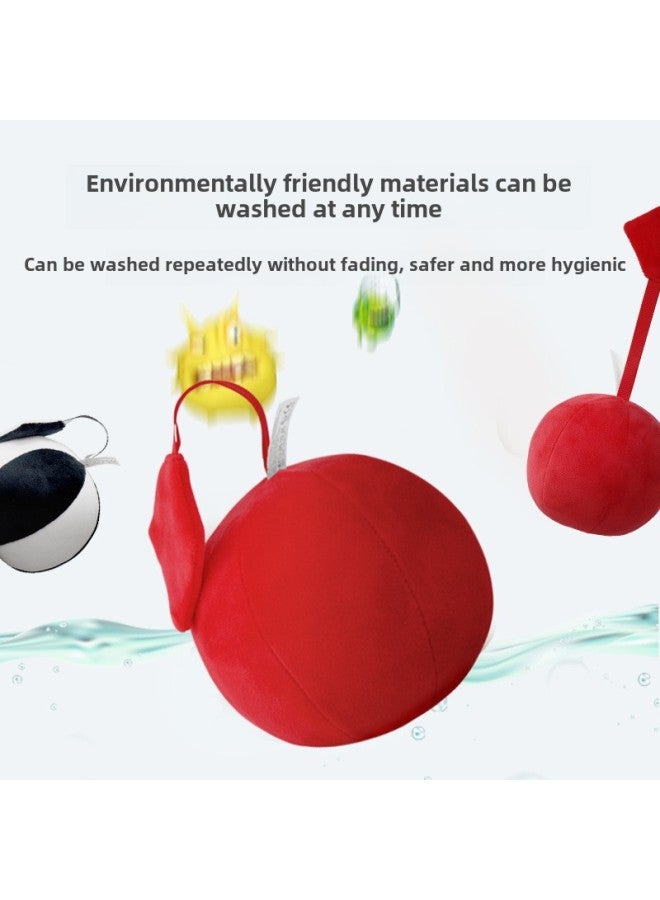 Export Baby Chasing Red Ball Practice Baby Grasping Can Bite Black And White Ball Chasing Training Toys-Color:Chasing Red Plush Ball (contains Bell + Ringing Paper) - Image 3