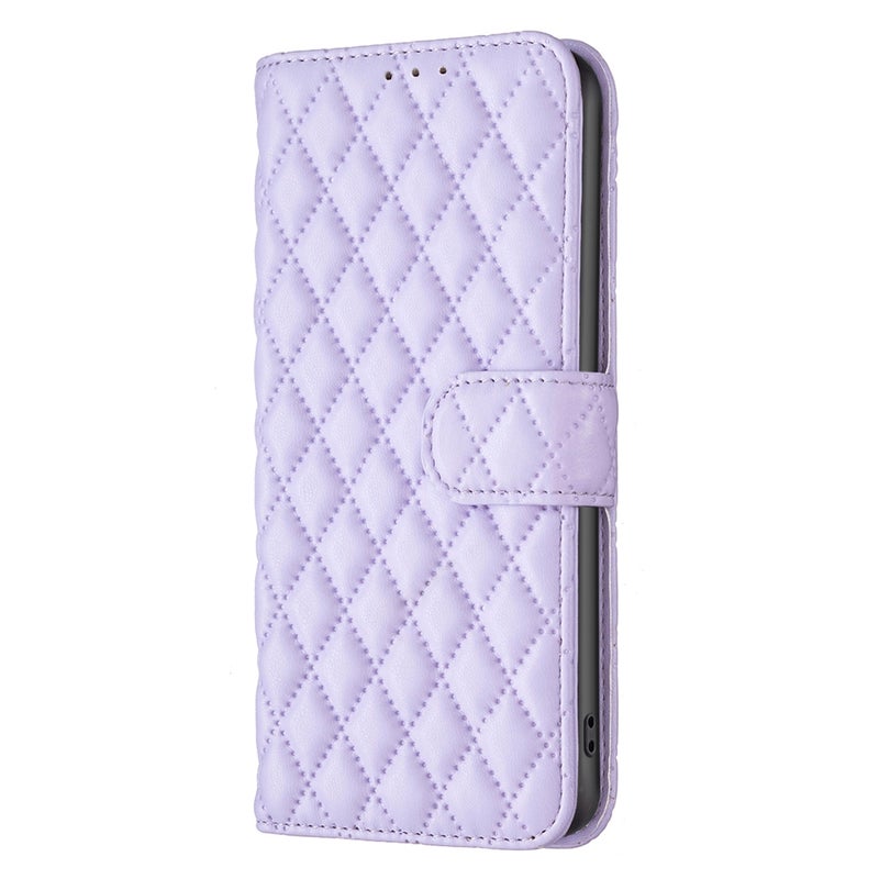 BURAQ Case Cover For OPPO A78 5G Diamond Lattice Wallet Flip Leather Phone Case(Purple) - Image 2