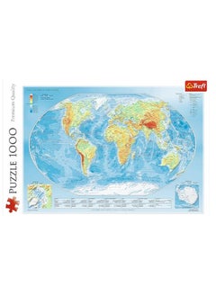 Trefl Trefle Puzzle 1000 Piece- Physical Map of the World  - Image 1