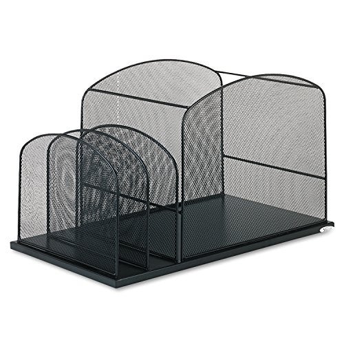 Safco 3259BL Onyx Mesh Hanging File with 2 Vertical Sections, Black - Image 4