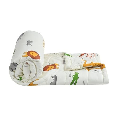 FRESH FROM LOOM Summer Collection Microfiber TC - 144 Single Bed Cartoon Printed Children Bed Blanket | Dohar for Kid Boys & Girls | Soft Children Comforters | Summer Blankets (60x90 in|Cartoon Cream) - Image 2