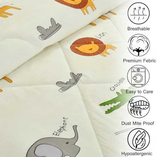 FRESH FROM LOOM Summer Collection Microfiber TC - 144 Single Bed Cartoon Printed Children Bed Blanket | Dohar for Kid Boys & Girls | Soft Children Comforters | Summer Blankets (60x90 in|Cartoon Cream) - Image 4