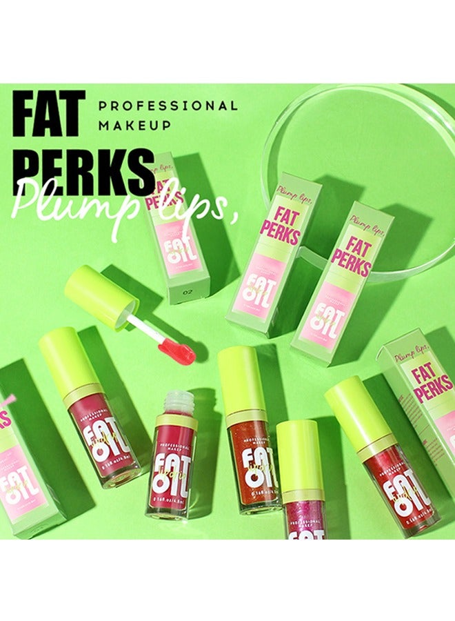 EELHOE Fat Perks Plump Lips Oil, Hydrating Tinted Lips Oil Gloss, Smooth Glossy Finish Lips Glow Oil, Moisturizing And Nourishing Shiny And Vegan Big Brush Head Lips Oil, Non-Sticky Formula - Image 5