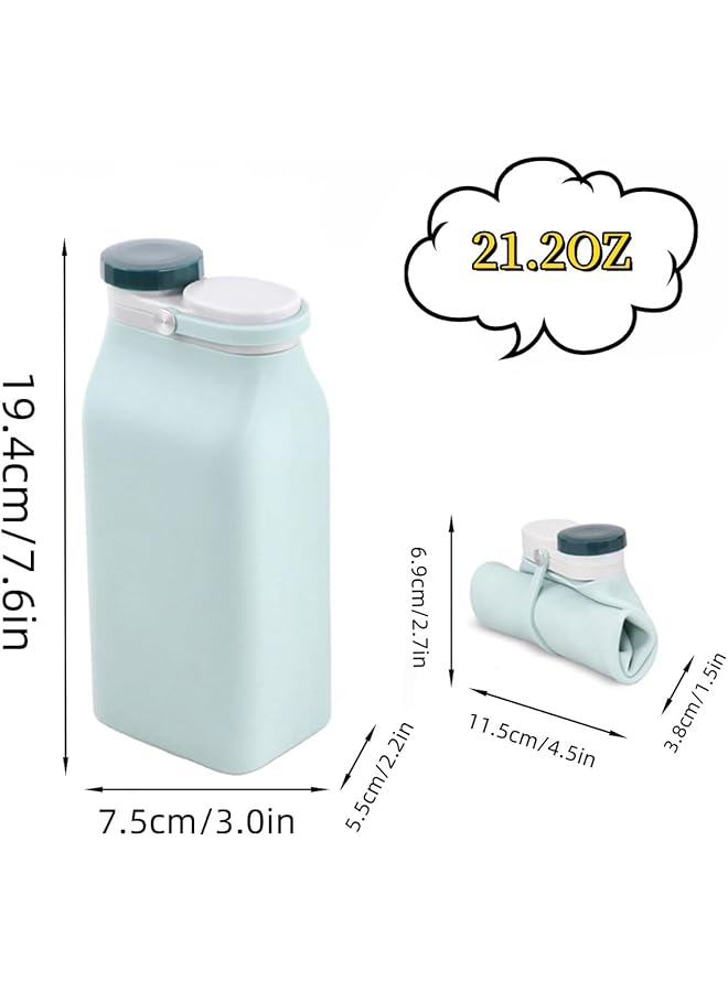 Oasisgalore Silicone Collapsible Travel Cup Leak Proof Reusable Free for Outdoor Activities Travel Sports for Hot and Cold Drinks Dishwasher Safe (Color : Blue Size : 600ml)  - Image 2