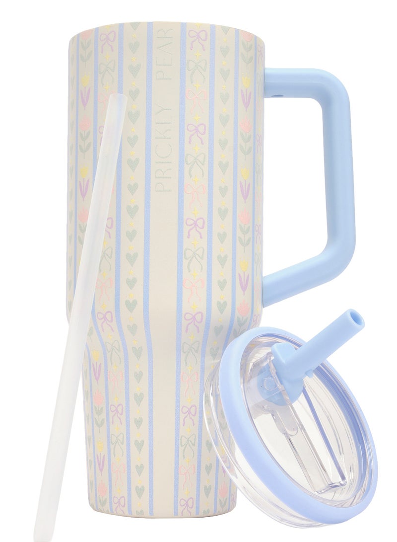 Prickly Pear Stainless Steel 40 Oz Hydrator Water Bottle 2.0 - Coquette Amour - Image 1