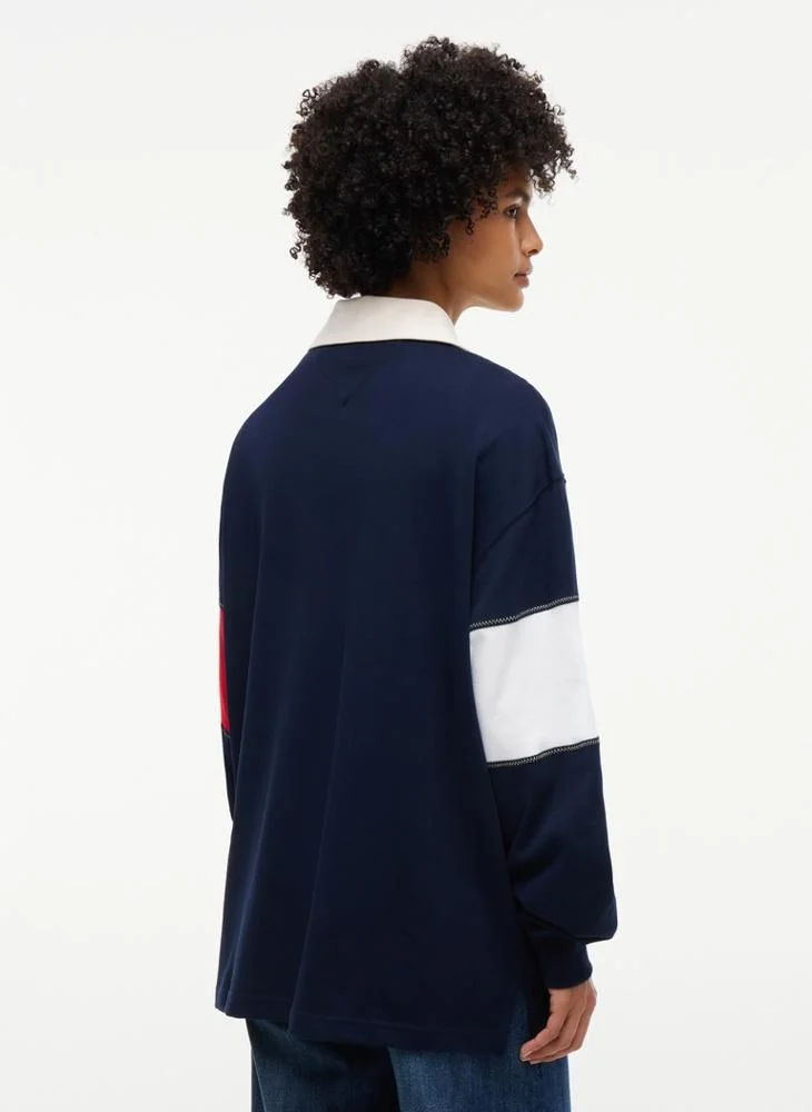 Tommy Jeans Flag Jersey Oversized Rugby Shirt