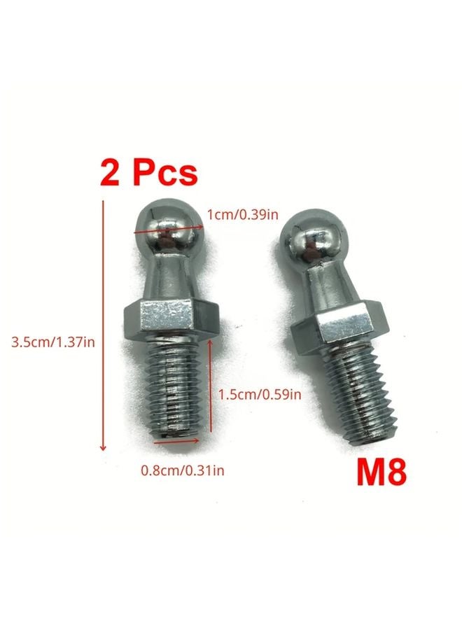 2pcs M8 Ball Joint Screw Bolt Valve Cover Gas Pillar End Connector - Image 1