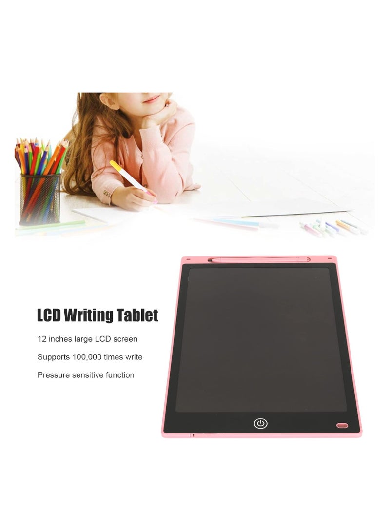 12-inch LCD writing tablet, smart digital drawing tablet with lock function and pressure sensing doodle, handwriting and painting tablet for home kids, very good kids gift (pink) - Image 3
