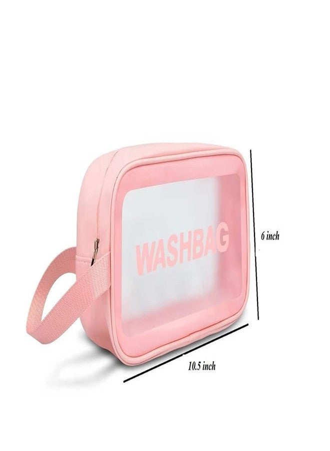 ZEVORA Water-Resistance Toiletries Cosmetics Makeup Storage Organizer Bag for Girls and Women Pink Small - Image 4