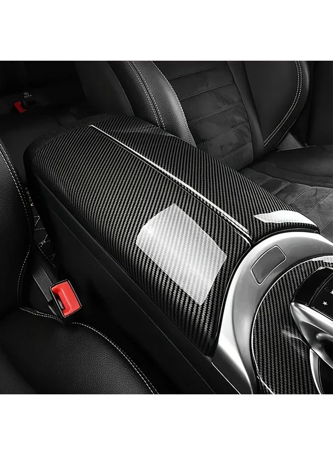 Mercedes C Class W205 GLC Class X253 Premium Center Console Cover 2 Pieces Carbon Fiber ABS Protective Pad For C180 C200 C250 C300 GLC250 GLC300 Dashboard Accessory Custom Fit Auto Interior Part - Image 4