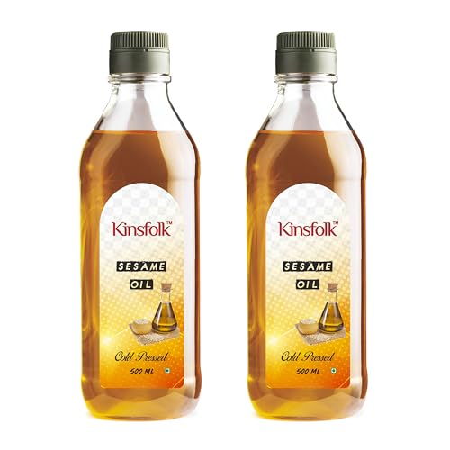 Kinsfolk Organic Gingelly/Sesame Cold Pressed Oil for Hair, Body,Skin ((Virgin, Chekku/Ghani)) - 500 ml ((Pack Of 2)) - Image 2
