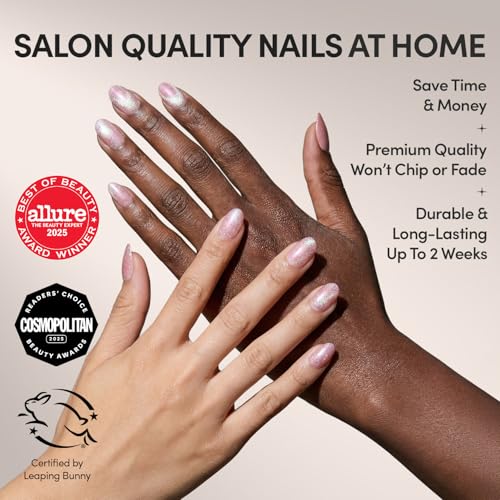 Glamnetic Press On Nails Guava Drop Short Oval Fake Nails in OrangePink Velvet with Glazed Finish Salon Quality 15 Sizes 30 Nail Kit with Glue - Image 3