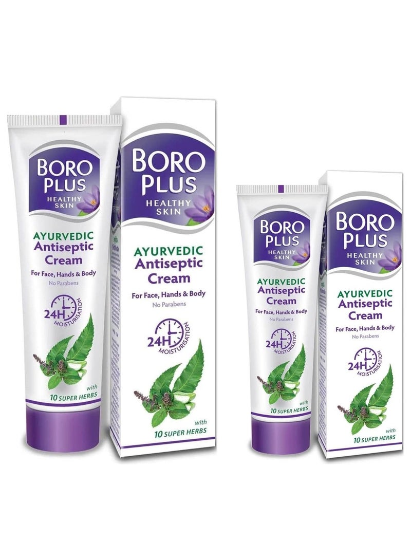 BoroPlus Antiseptic Cream Provides 24hrs Moisturisation Ayurvedic Cream for all Aeasons, 120ml & 80ml - Image 1