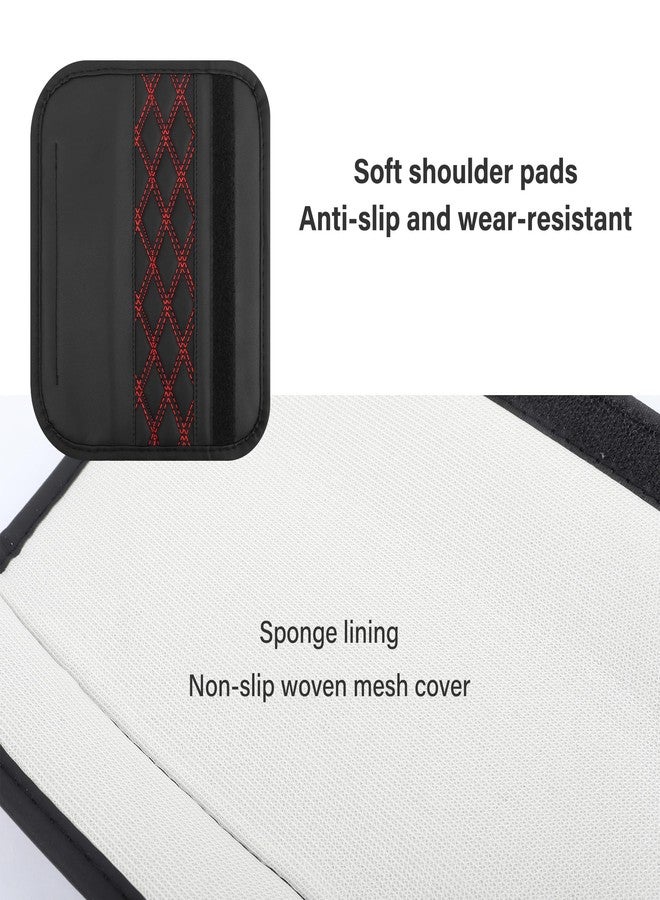 wedfish 2PCS Car Seat Belt Cover Pads,Leather Seatbelt Covers Protect Shoulder and Neck Car Accessories Interior,Universal Car Seat Strap Pads Car Decorations for Most Cars Trucks (Black/Red) - Image 4