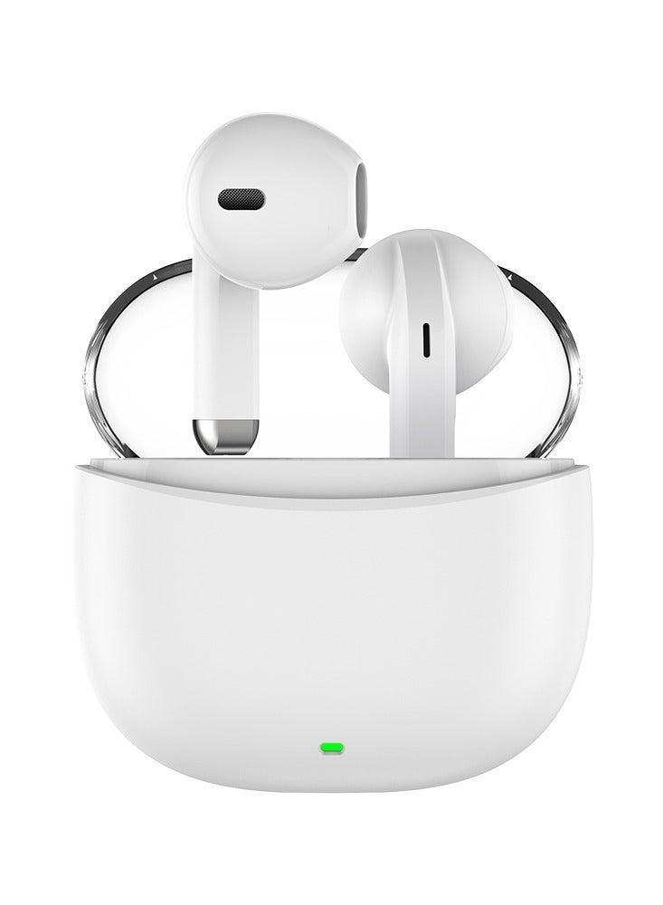 Rsilou R3006 TWS Wireless Bluetooth Stereo Earbuds, 3D Immersive Sound, 6.5H Playtime, Touch Control, Fast Type-C Charging, Mini Space Case - White - Image 2