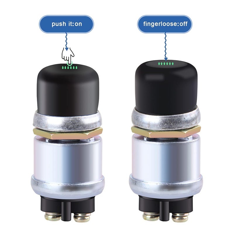 CarBole Weatherproof Engine Push Button Start Switch 12V Starter Push Button Momentary Start Switch for Car Truck Boat RV ATV, 1 PCS - Image 5