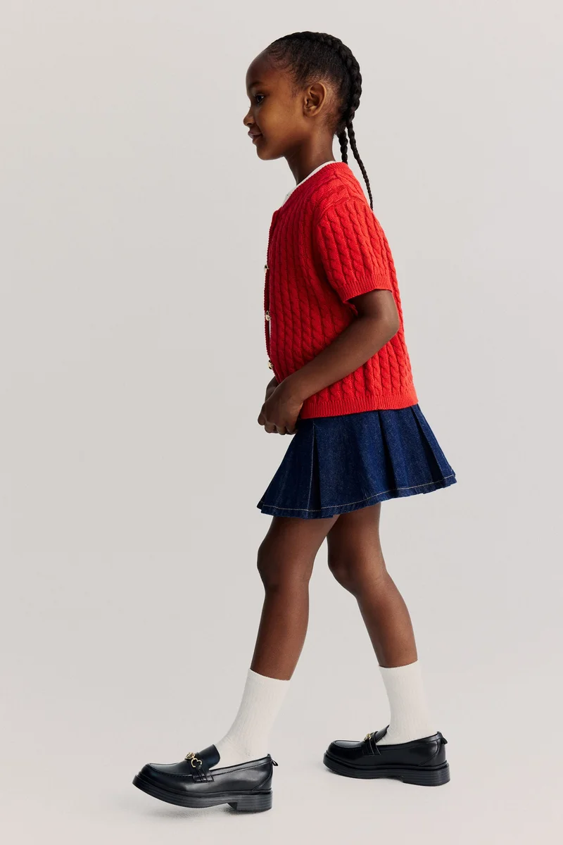 H&M Pleated denim skirt