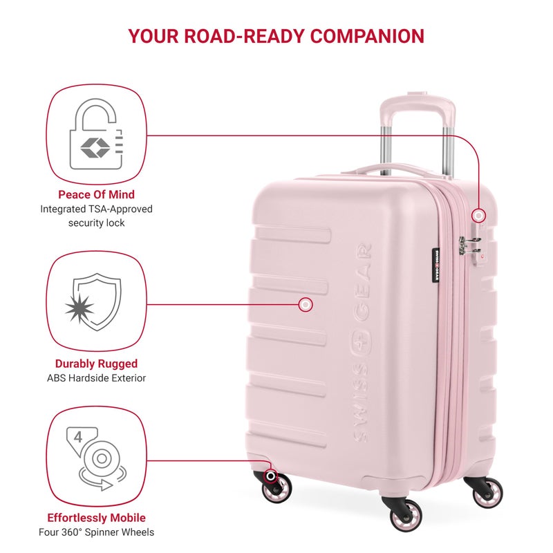 SwissGear 7366 Signature Hardside Expandable Luggage with Spinner Wheels, TSA Lock, Cup-Holder, Pink, Carry-On 19-Inch - Image 3
