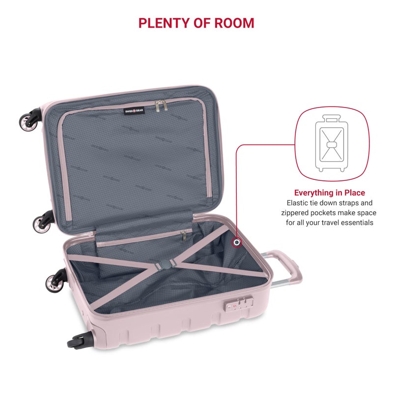 SwissGear 7366 Signature Hardside Expandable Luggage with Spinner Wheels, TSA Lock, Cup-Holder, Pink, Carry-On 19-Inch - Image 4