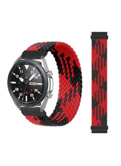 Replacement Strap For Garmin Vivoactive 3 Adjustable Nylon Braided Elasticity Watch Band, Size:165mm Red Black