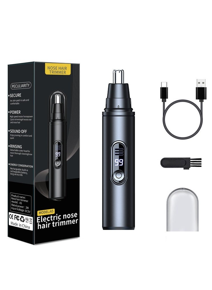 General Men's Nose Hair Trimmer Rechargeable, Electric Nose and Ear Hair Trimmer, LED Display, Waterproof, Portable Travel Size, Painless, Black  - Image 1