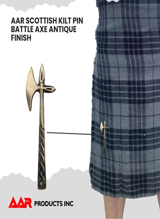 AAR Scottish Kilt Pin Battle Axe Antique Finish - Image 4