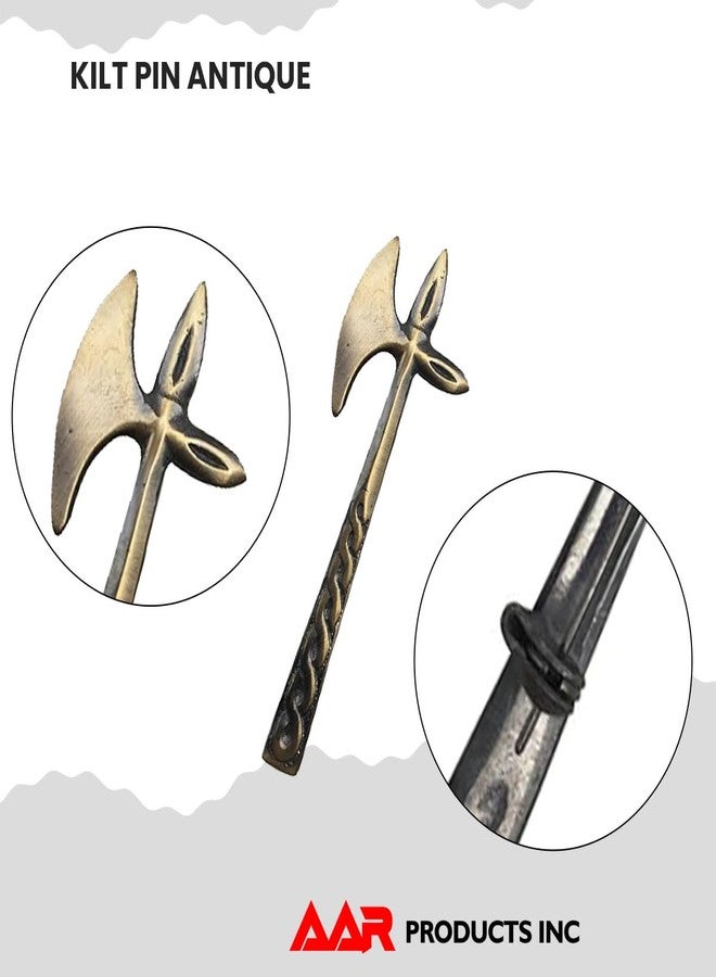 AAR Scottish Kilt Pin Battle Axe Antique Finish - Image 2