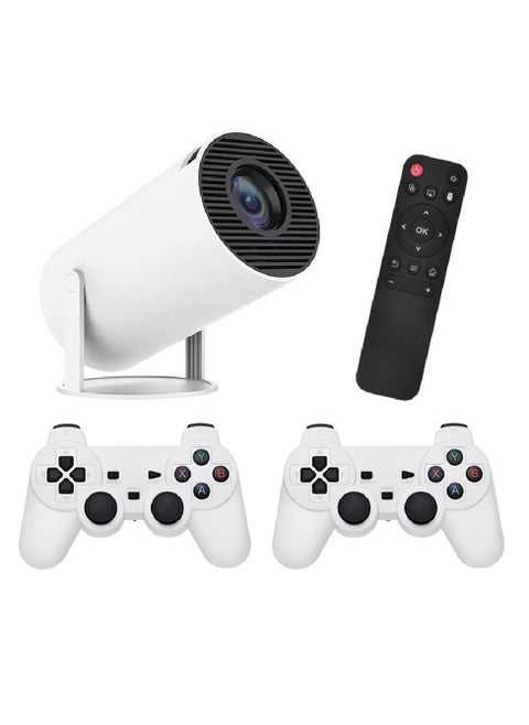 X10 Plus Retro Game Console with Projector, 4K HD Retro Game Projector with 2 Wireless Controllers, HDMI Output, WIFI