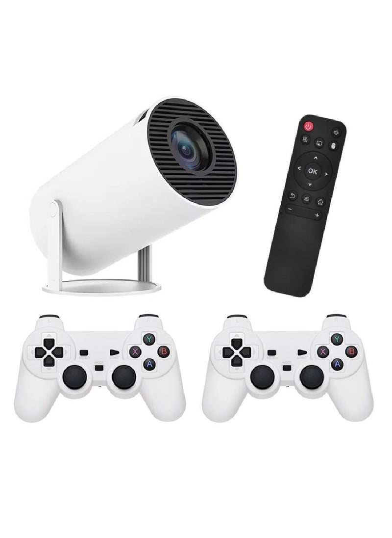 X10 Plus Retro Game Console with Projector, 4K HD Retro Game Projector with 2 Wireless Controllers, HDMI Output, WIFI