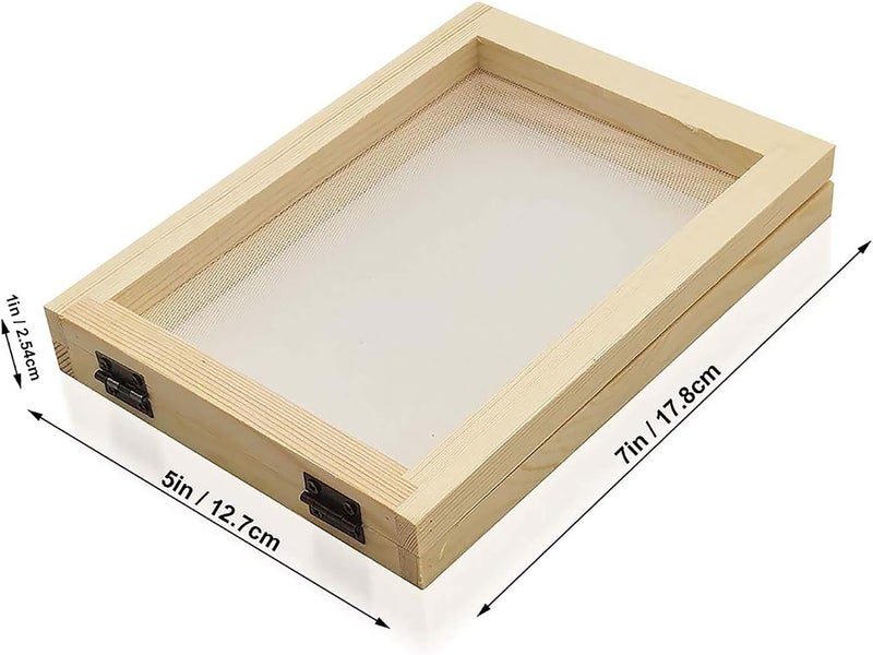 KASTWAVE Paper Making Papermaking Mould Frame, Olefu Traditional Ancient Paper Natural, 12.5 * 18cm Screen Printing Frame for DIY Paper Craft and Dried Flower Handcraft, Perfect for Kids Activities - Image 2