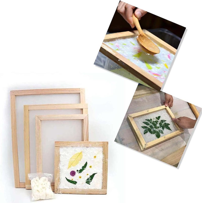 KASTWAVE Paper Making Papermaking Mould Frame, Olefu Traditional Ancient Paper Natural, 12.5 * 18cm Screen Printing Frame for DIY Paper Craft and Dried Flower Handcraft, Perfect for Kids Activities - Image 4
