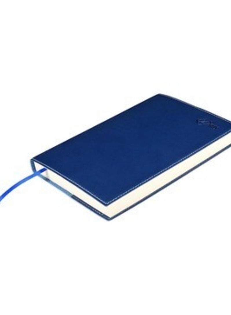 FIS® 2025 Diary, Italian PU Materials, Soft Jacket Cover with Sewn, A5 Size(14.8x21cm), English, Blue Color-FSDI17E25BL